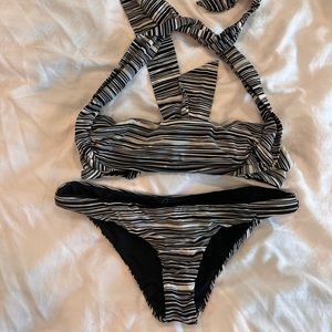 Frankie’s bikinis black and white two piece